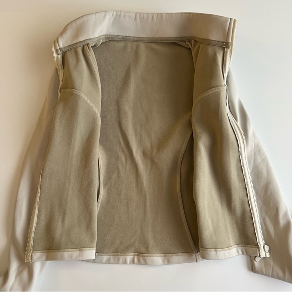 fleece-lined yoga jacket, ivory, xs - Picture 5 of 7